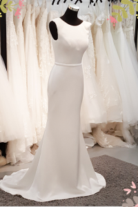 808BYW01 Meghan Long Sleeves Plain Satin Sparkle sleeves 2 Satin Wedding Dress Rental Kuala Lumpur, Simple wedding dress malaysia,
