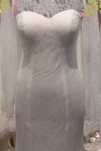812BY03W01 Ellye Long Sleeves Chantilly lace trumpet zip 15 Long Sleeves Wedding Dress Rental Kuala Lumpur, Beach Wedding Malaysia,
