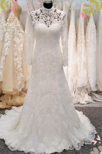 906LLW03 Fhrisha Long Sleeves Baroque A line 1 Gaun Pengantin Kuala Lumpur Sewa, Petite Bride Dress Rental Malaysia,
