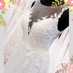910BY05W02 Barrie Strap V illusion neck A line lace train 3 Church Bride Malaysia, Pengantin Malaysia Baju Sewa,