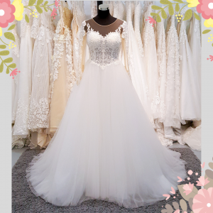 910LLW08 Sabrina LS baroque Princess Soft tulle 11 Plus Size Bride Malaysia, Bridal Dress Rental Malay Kuala Lumpur Rental, Bride Engagement Dress Rental Malaysia,