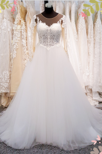 910LLW08 Sabrina LS baroque Princess Soft tulle 11 Plus Size Bride Malaysia, Bridal Dress Rental Malay Kuala Lumpur Rental, Bride Engagement Dress Rental Malaysia,